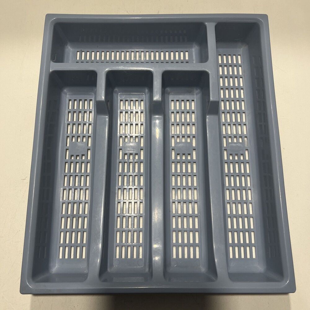 Action︱ Cutlery Tray ︱ Blue ︱Vintage Silverware Holder︱13.5"x12"x2"